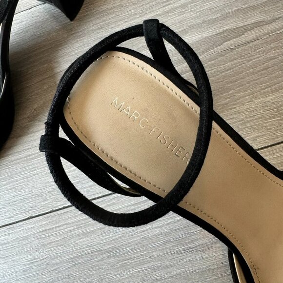 Marc Fisher Womens Size 10 Black Suede Pointed Toe Block Heel Velise Pumps - Picture 11 of 12